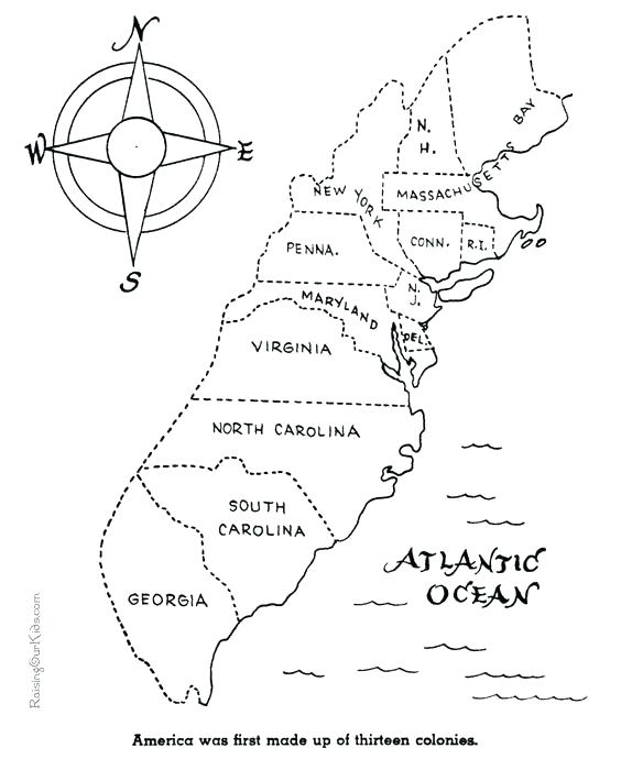 564x690 Thirteen Colonies Coloring Page Colonies Coloring Pages