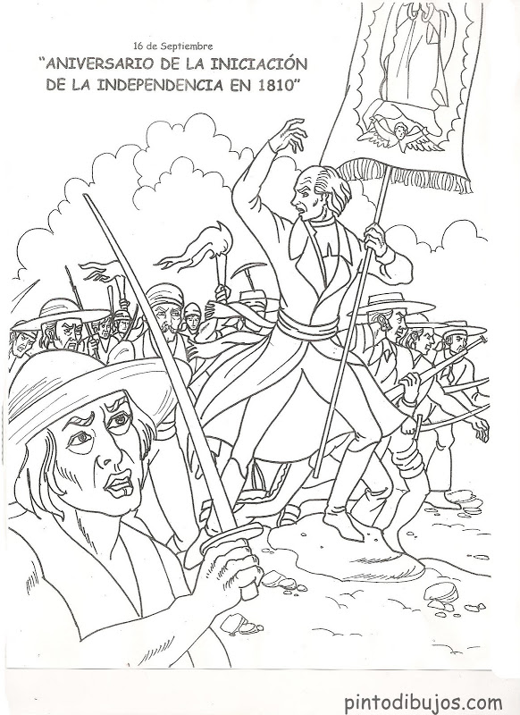 582x800 Mexico Independence Day Coloring Page