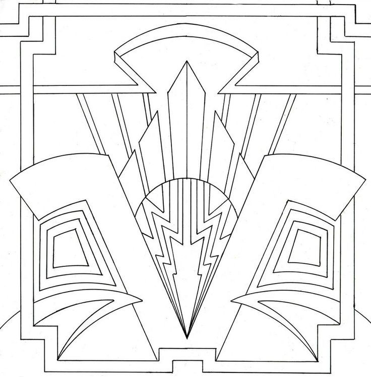736x746 Art Deco Style Coloring Page The For Kids Clip Art