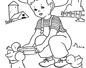 340x270 Vintage Coloring Pages Etsy