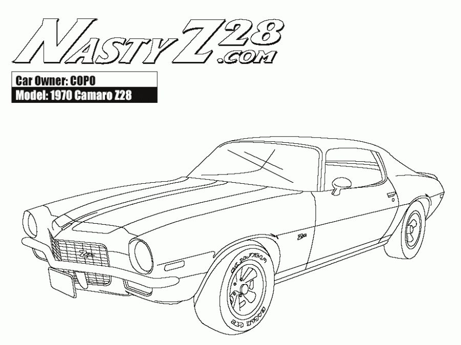 900x674 Online American Muscle Car Camaro Coloring Pages
