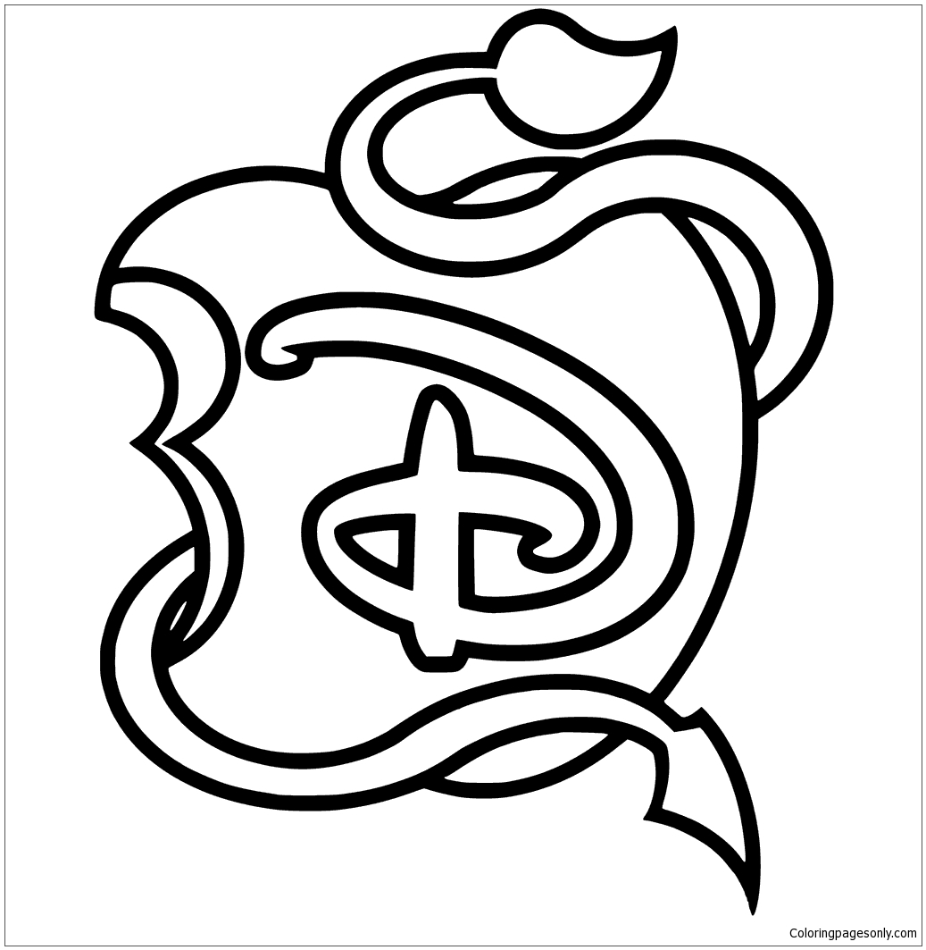 1037x1063 Fresh Descendants Coloring Pages Logos Aladdin Logo Coloring