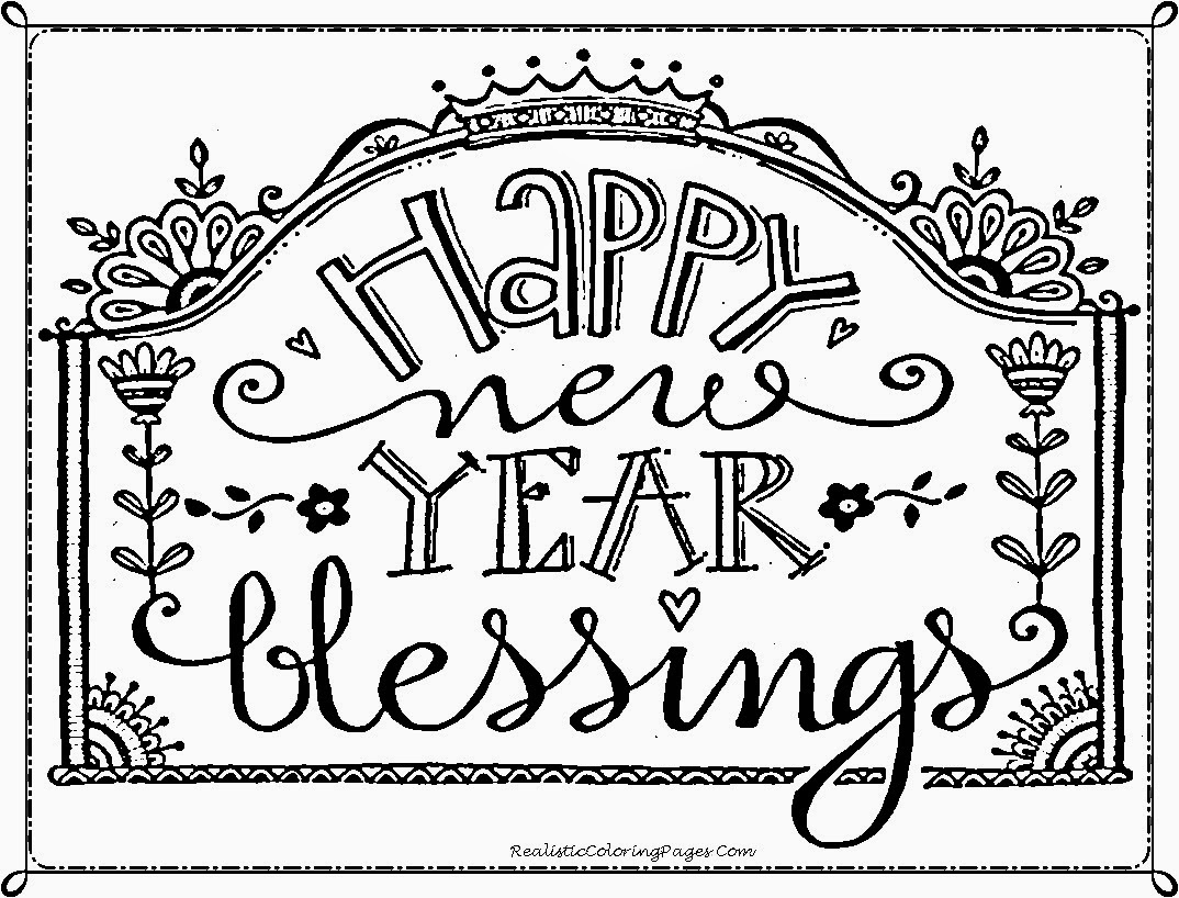 1074x818 Colorful Happy New Year Coloring Pages Pr