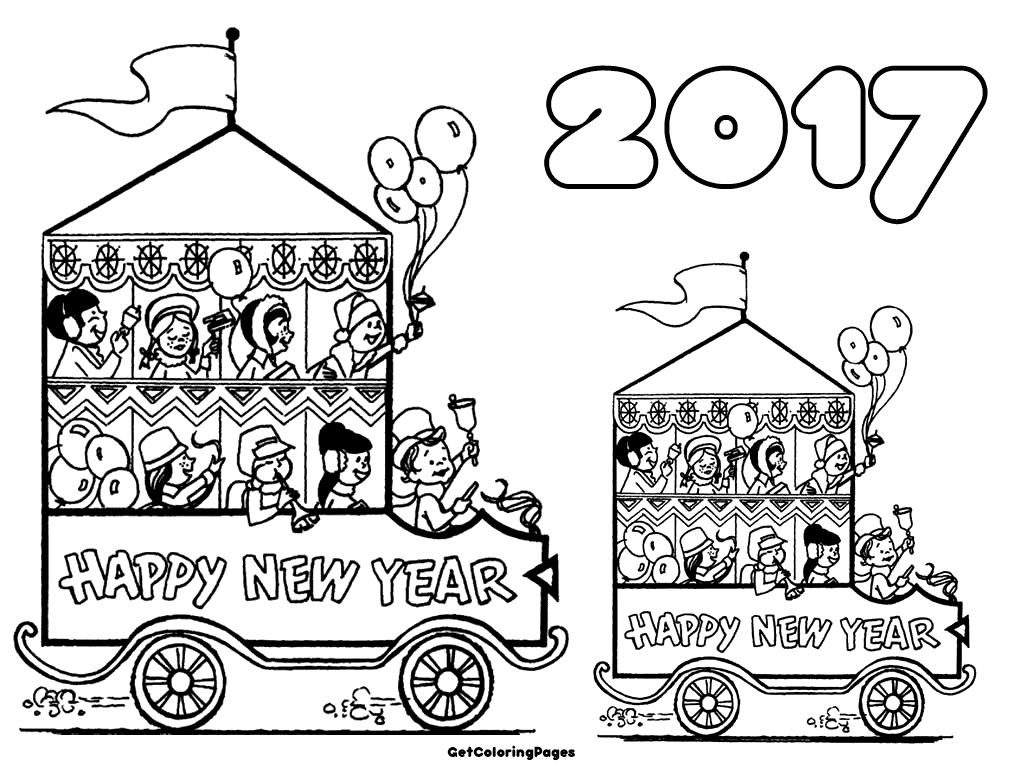 1024x768 Happy New Year Coloring Pages