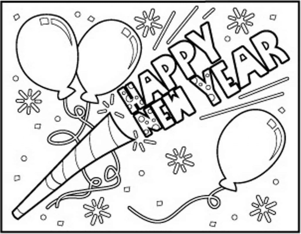 1024x797 Happy New Year Coloring Pages To Print Happy New Year