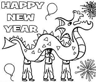 309x262 Happy New Year Coloring Page