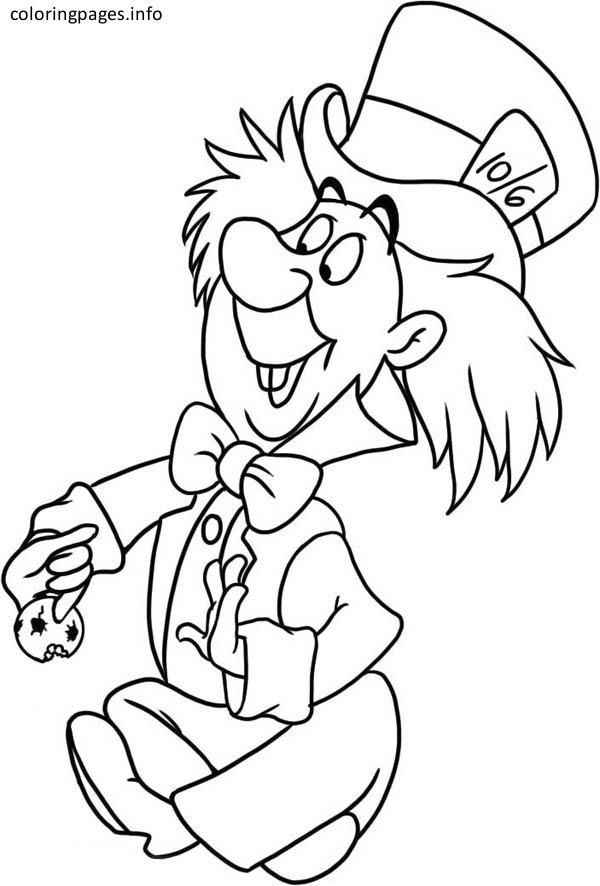 600x886 Mad Hatter Coloring Pages