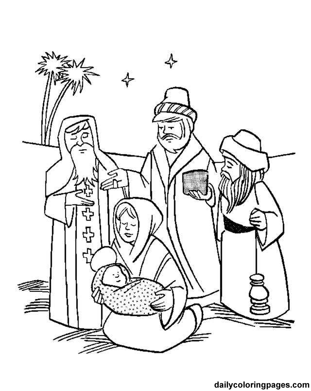 640x804 Three Kings Coloring Page