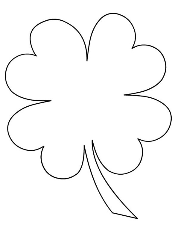 585x751 Four Leaf Clover Coloring Pages
