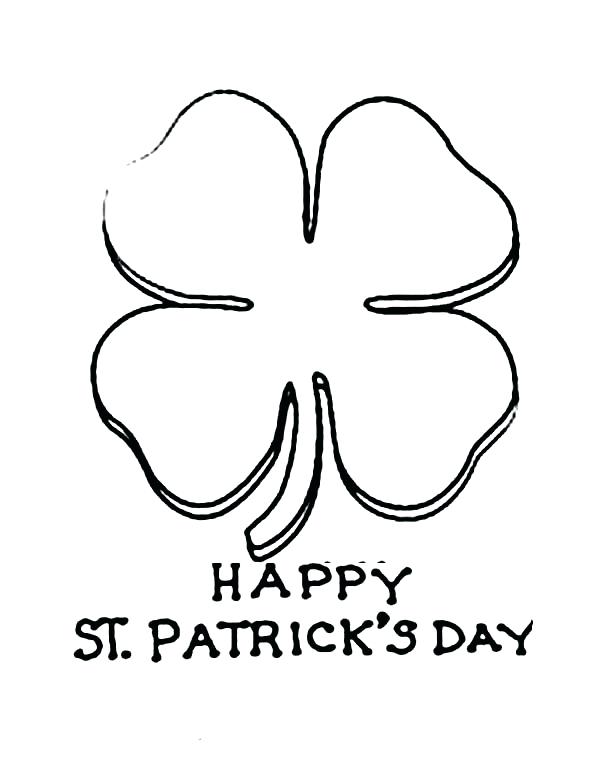600x763 Four Leaf Clover Coloring Pages Celebrating St Day With Four Leaf