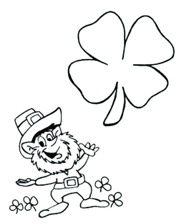 600x735 Four Leaf Clover Coloring Pages Kids Drawing Of Four Leaf Clover
