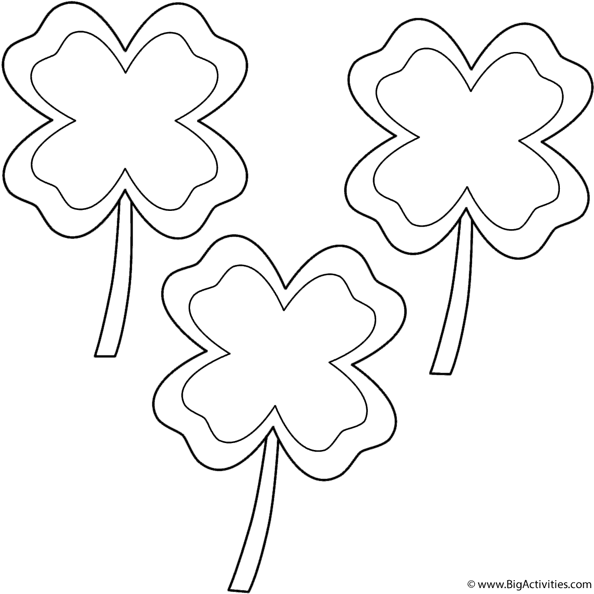 1200x1200 Four Leaf Clovers With Border