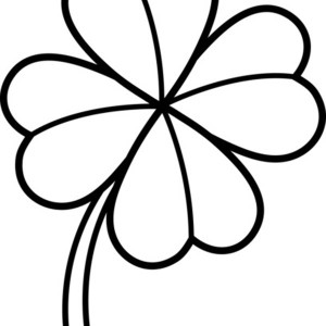 300x300 Rare Four Leaf Clover On Common Three Leaf Clovers Coloring Page