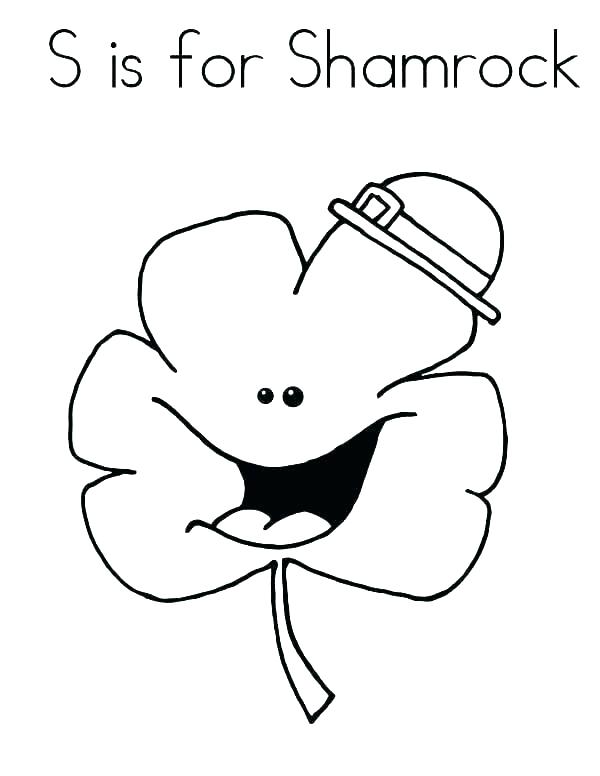 600x776 Shamrock Coloring Page Four Leaf Clover Coloring Page Shamrocks