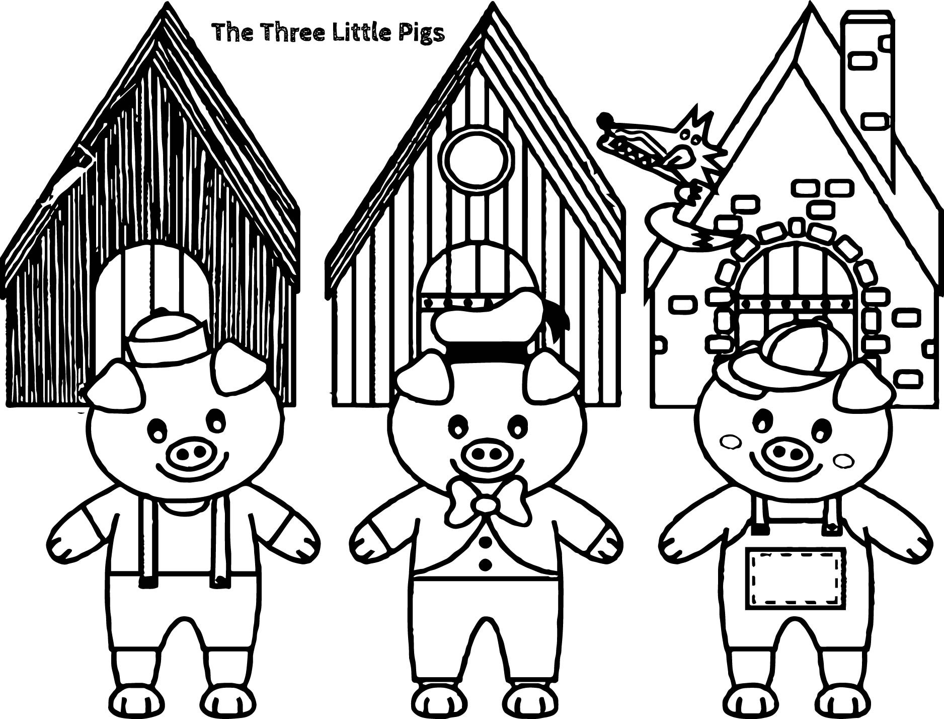 1876x1428 The Three Little Pigs Coloring Pages Free Draw To Color Inside Pig