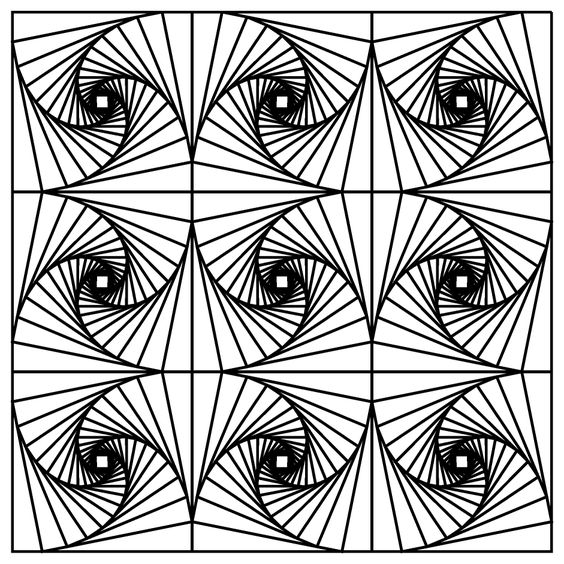 564x564 Optical Illusions Adult Coloring Pages