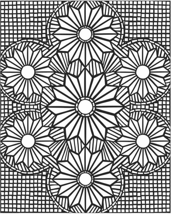 550x685 Gorgeous Design Mosaic Coloring Pages For Adults