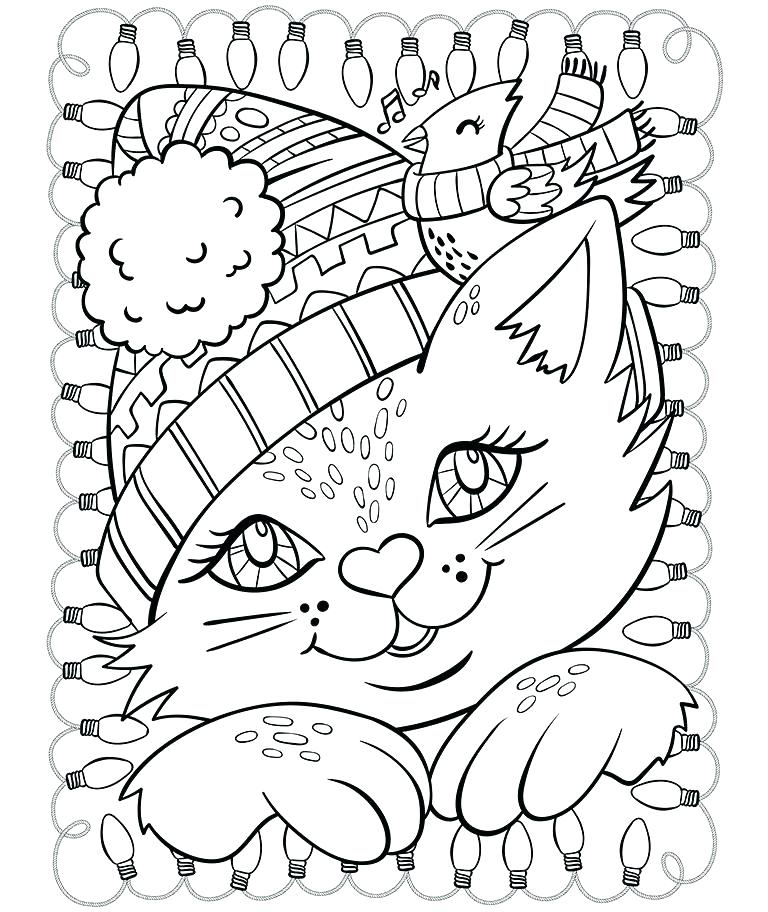 768x912 Seasons Coloring Pages Seasons Coloring Page Cat And Cardinal