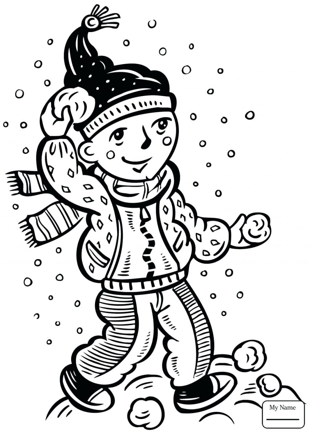 1024x1438 Coloring Page Seasons Coloring Pages Winter A Girl With Tree