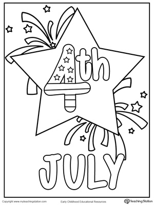 300x400 July Star Coloring Page