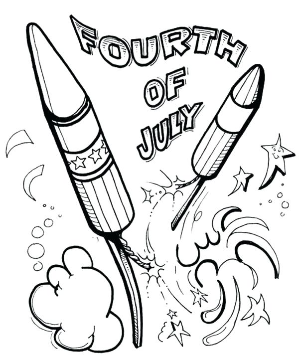 600x722 Launching Fourth Of July Coloring Sheets Pages Convobox Co