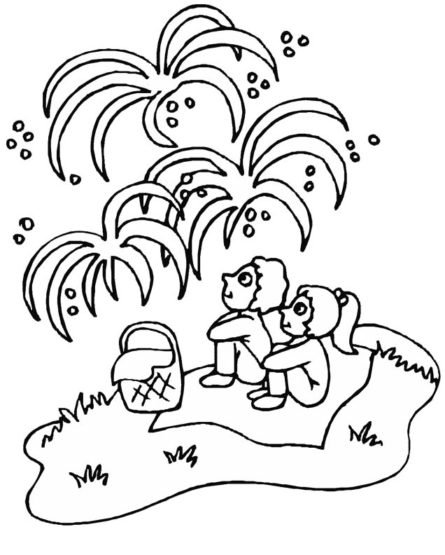 636x792 Fourth Of July Fireworks Coloring Pages