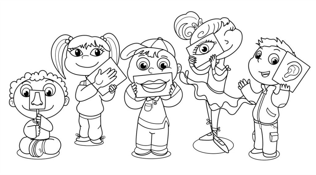 1024x568 Senses Coloring Pages Free Five Senses Coloring Pages Many