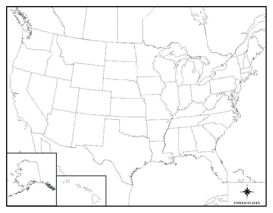 940x733 Map Of United States Coloring Page United States Map Coloring Page