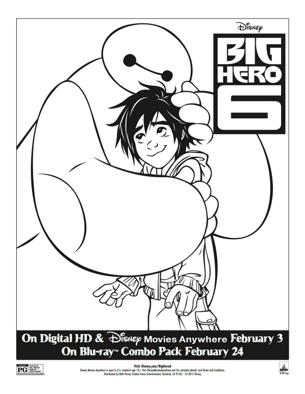 600x776 Free Printable Disney Big Hero Coloring Page Coloring Pages