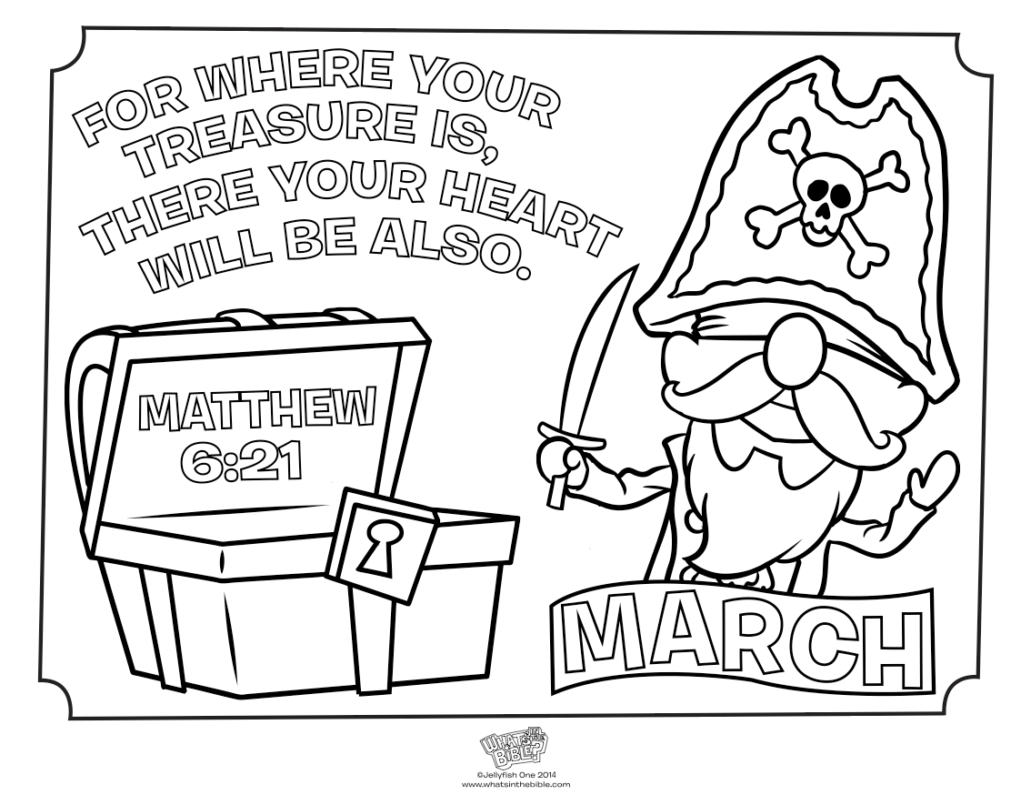 1134x874 March Treasure Coloring Page