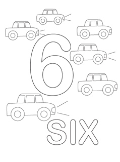 238x320 Number Coloring Page