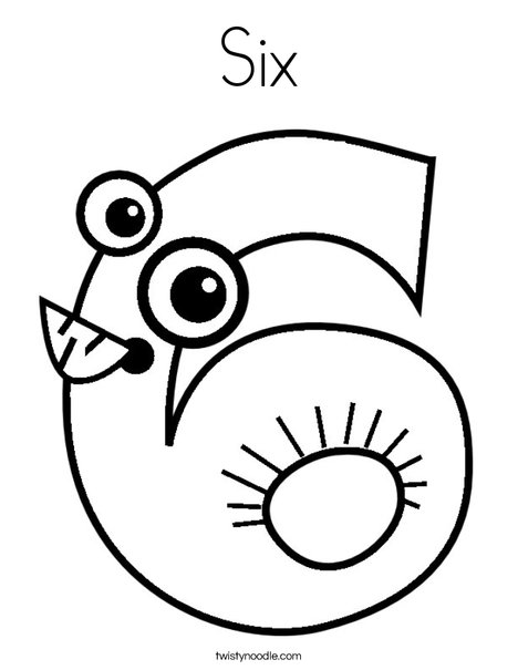 468x605 Six Coloring Page