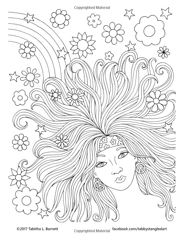600x776 That Coloring Book Hippie Inspired Adult Coloring Pages