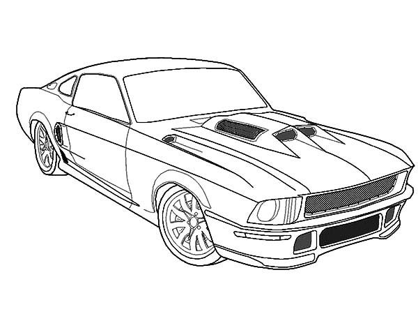600x450 Mustang Coloring Pages Mustang Outline Drawing At Getdrawings
