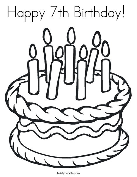 468x605 Happy Birthday Coloring Page