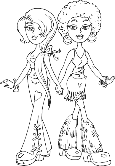 388x560 Two Girls Coloring Page