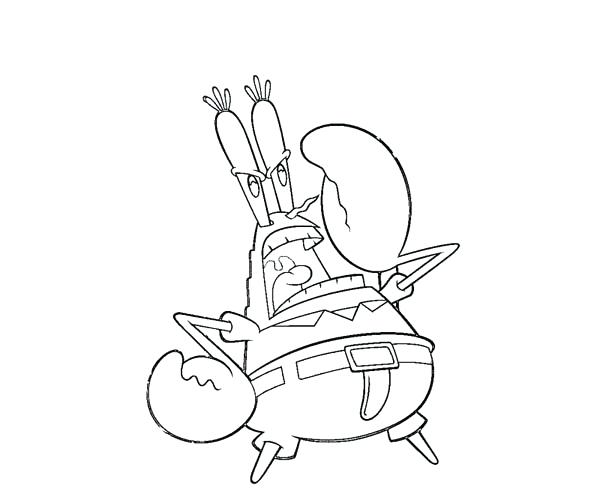 600x500 Mr Krabs Coloring Page Shared