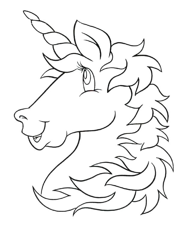 600x759 Easy Unicorn Coloring Page