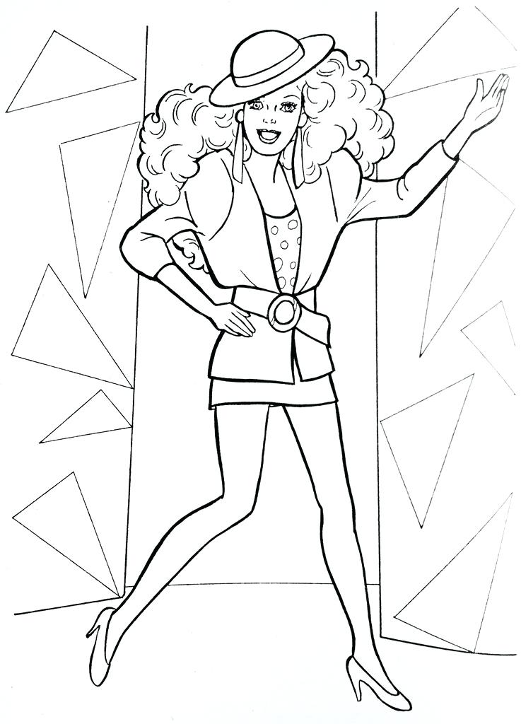 737x1024 Coloring Page Barbie And Rockers Fashion Illustration