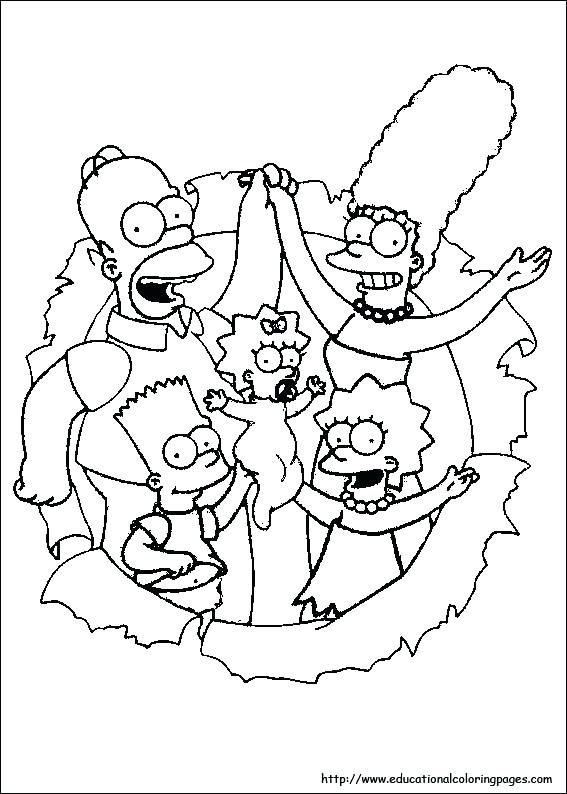 567x794 The Simpsons Christmas Coloring Pages Coloring Pages Simpsons
