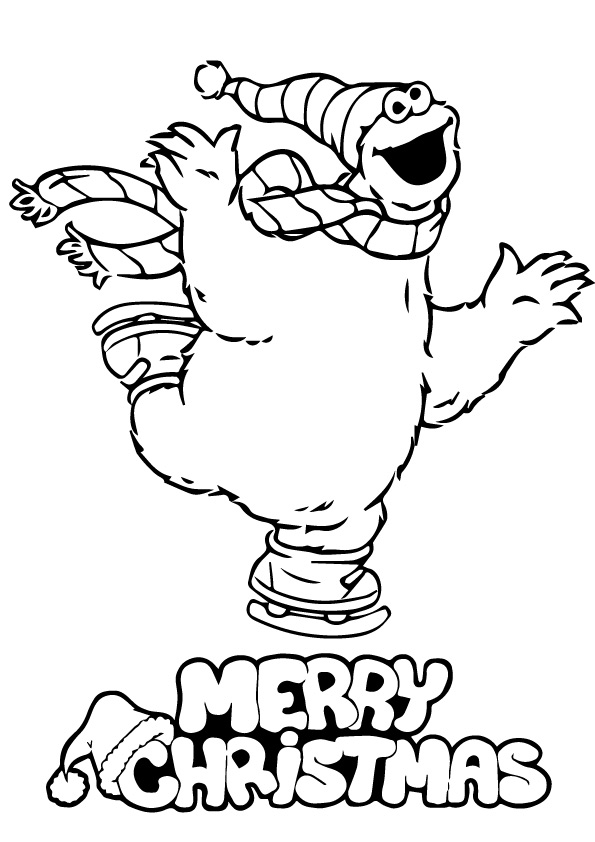 595x842 Cookie Monster Coloring Pages For Christmas