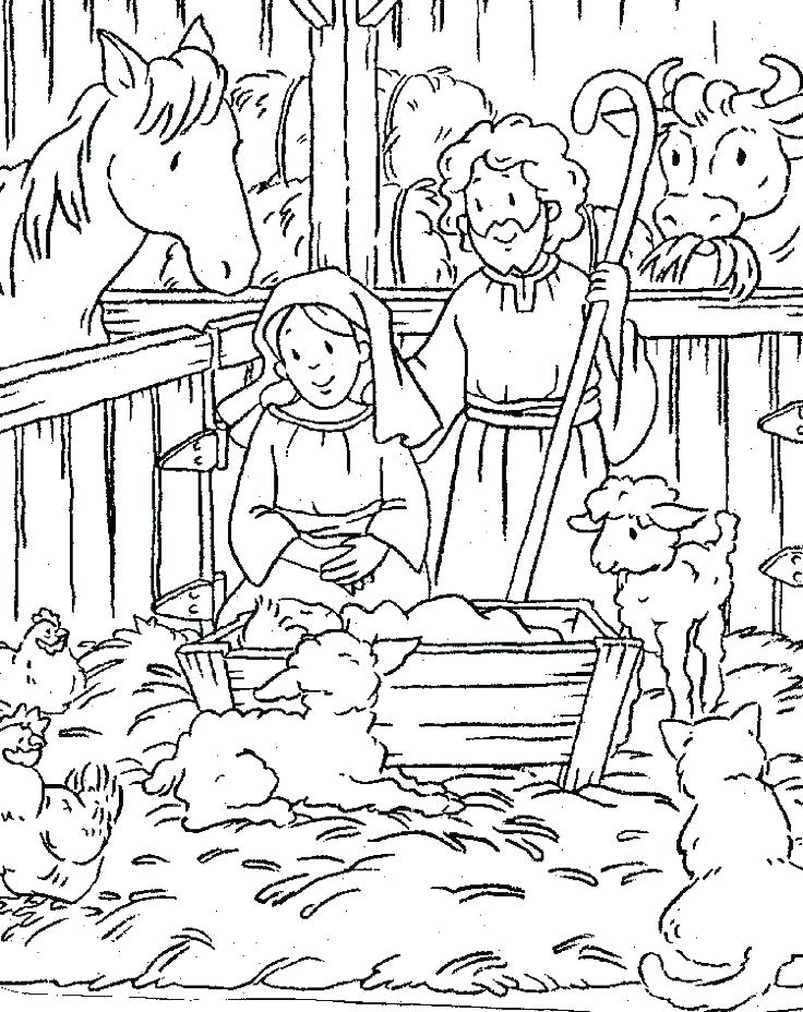 736x928 Christmas Story Coloring Pages Nativity Coloring Book Best