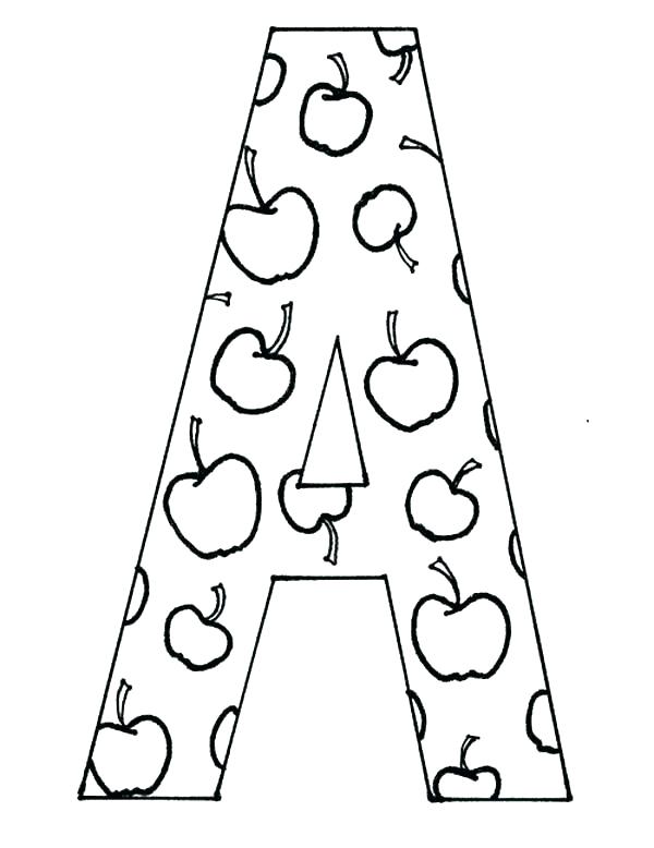600x778 A Is For Apple Coloring Page Nd Kindergrten S Apple Coloring Page