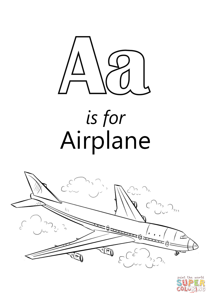 849x1200 Letter A Is For Airplane Coloring Page