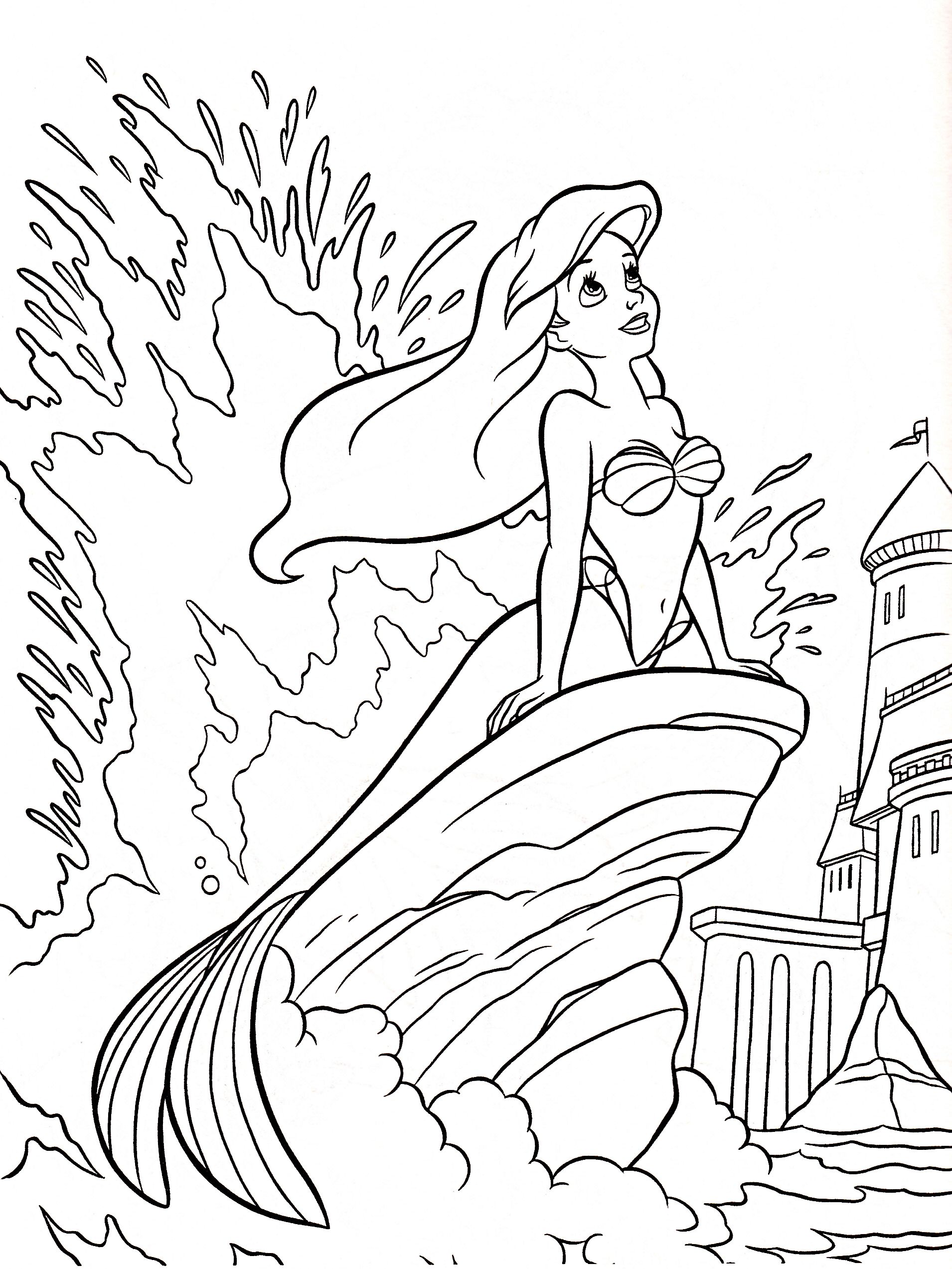 1910x2545 A Is For Ariel Color Page Ariel Coloring Page The Little