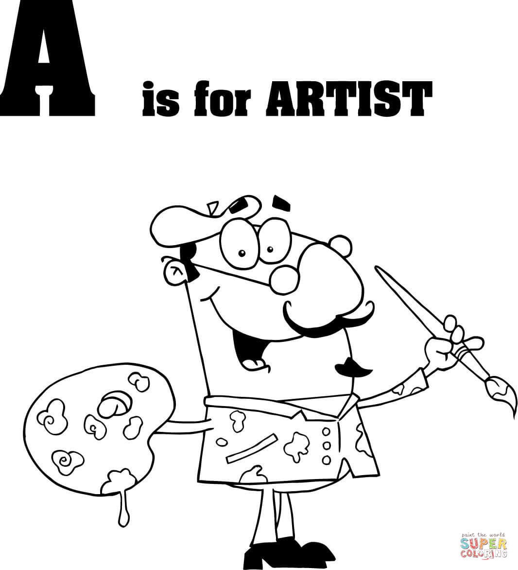 1066x1172 Letter A Is For Artist Coloring Page Free Printable Coloring Pages