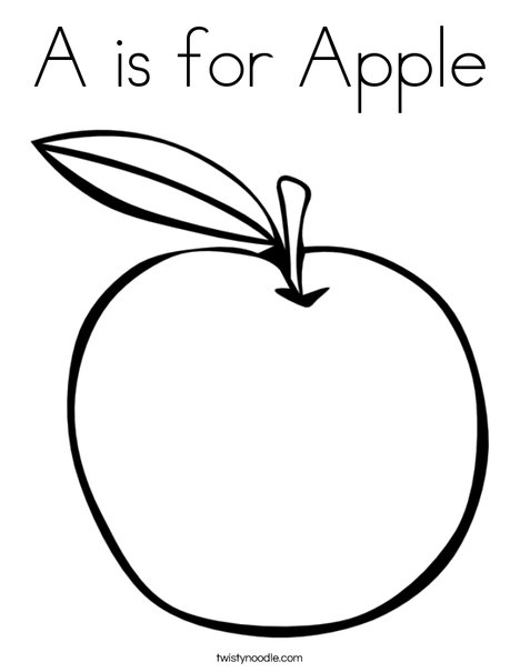 468x605 A Is For Apple Coloring Page