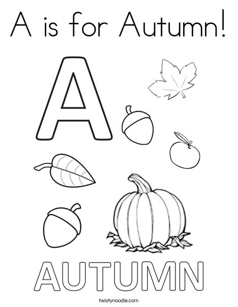 468x605 A Is For Autumn Coloring Page