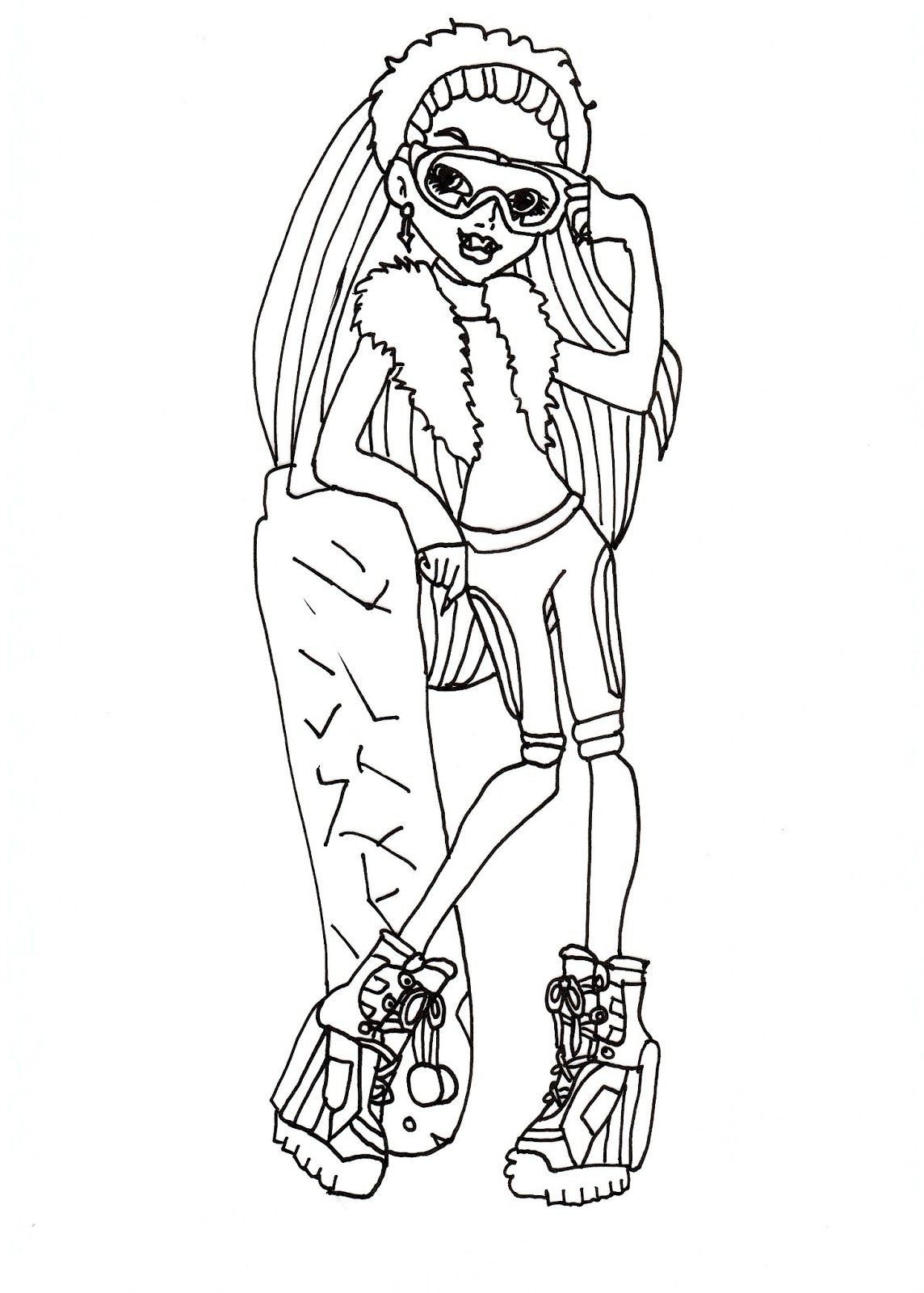 1144x1600 Monster High Free Printables Abbey Snowboard Fashion Coloring