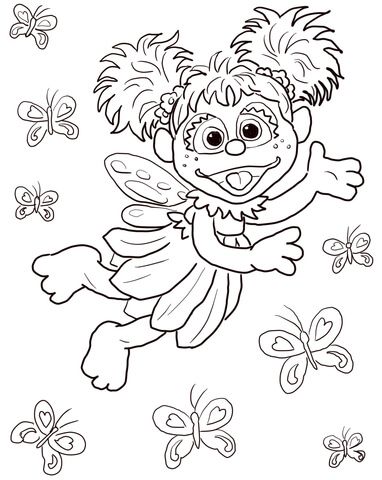 382x480 Abby Cadabby Flying With Butterflies Coloring Page From Sesame